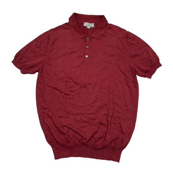 Canali Other - Canali 1934 Wine Red Cotton Knit Short Sleeve Polo Shirt Mens 52